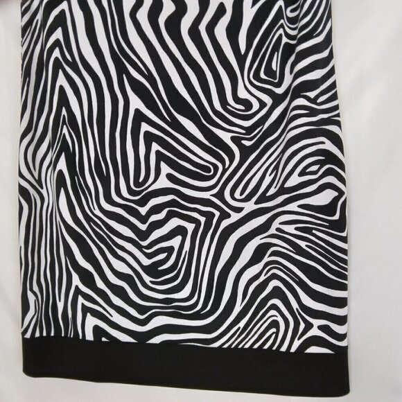 Chico's | Zebra Sheath Dress Black White Stretch | Size L (12) - Picture 3 of 7